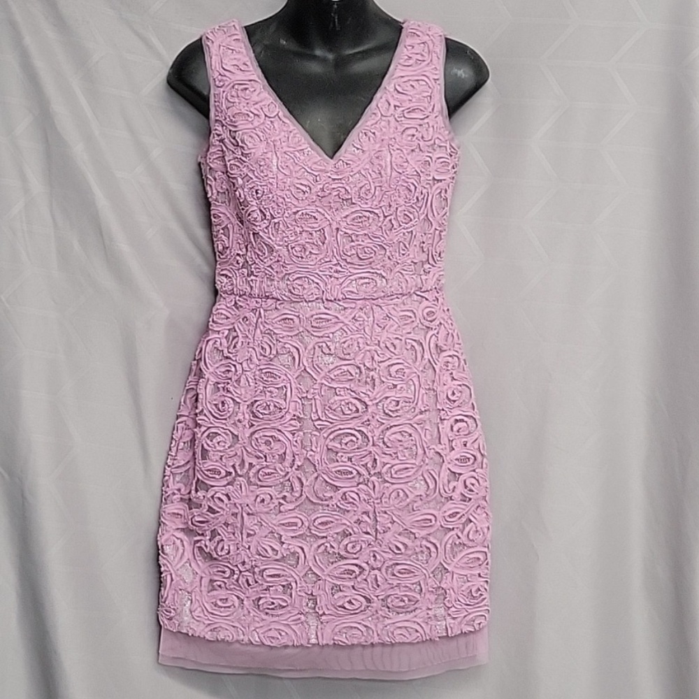 BCBGMaxAzria Lavender Lace Mini Dress
